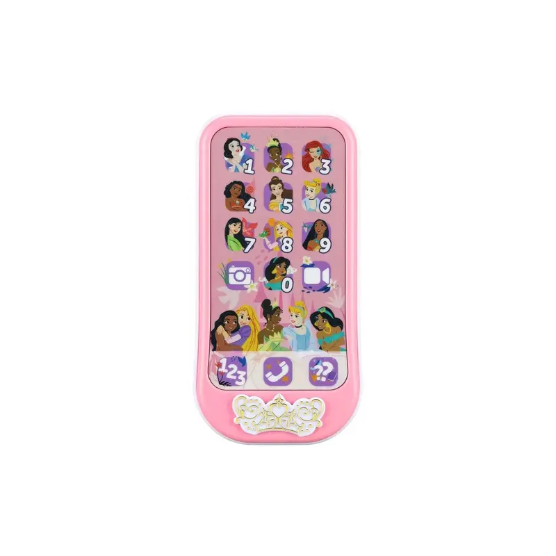 Disney Princess Pretend Phone Toy for Toddler Girls (3-4 Years) - Lightweight Educational Toy with Colorful Graphics, Touch Keypad, Numbers Learning, Counting, Quizzes, 3 Play Modes, 75+ Phrases