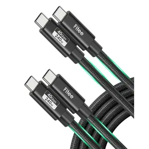 USB4 Cable for Thunderbolt 4 Cable [2 Pack 5FT], 40Gbps Data Sync, 8K/6K@60Hz, 4K@144Hz, PD3.1 240W Charging, USB C Thunderbolt Cable for Mac mini, MacBook Pro, PSSD, Display, Docking, Monitor