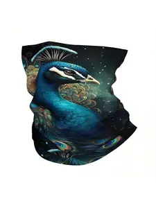 BIIHUDU Men' Peacock Multifunctional Neck Scarf & Face Mask - Elegant Peacock, Lightweight Multi-Use Headwear, Neck, Face Cov