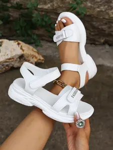 Women's Thick Sole Velcro Sandals, Strappy Summer Sandals, Summer Height-Boosting Lightweight Sports Casual Beach Shoes, Comfortable and Stylish Footwear