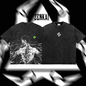 [ZenKai] Attack on Titan Eren Yeager Founding Titan T-Shirt, Dark Titan Acid Washed Graphic Tee, Black Vintage Oversized Cotton Shirt, Unisex Anime Streetwear Fan Gift