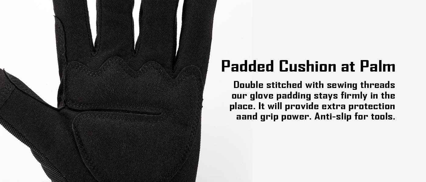 COOLJOB Thorn Proof Garden Gloves with Palm Cushion for Men, Rose Pruning Work Gloves with Touchscreen Fingers  (Black)