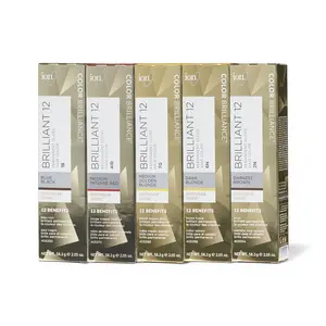 ion Brilliant 12 Permanent Gloss Hair Color High Shine, AntiFade UV Protection, 100% Gray Coverage, PPD Free, 2.05 Oz