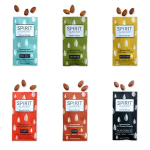 SPIRIT Almond Variety Pack 1.12 oz - Artisan Roasted, Made in Los Angeles, On-the-go gourmet Snack. Vegan, Gluten-Free, 7g protein, 3g fiber.