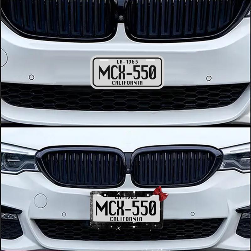 Rhinestone Bow License Plate Frame - 1 pcs!  Fun car accessories & essentials for women. Affordable & stylish multi-color. c