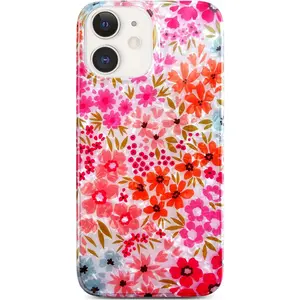 Qokey Compatible for iPhone 11 Case,Cute Flower Case for Girls Women Shell Pattern Sparkle Crystal Translucent Soft Fit TPU Phone Cover for iPhone 11 6.1", Clear Pink Floral