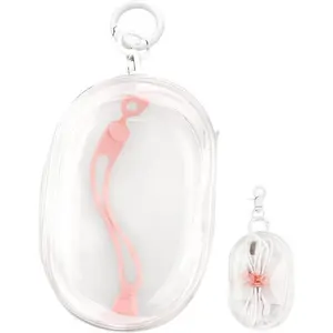 Storage Bag for Organizing Data Cables, Earphone, Chargers, Keys, Change, Portable Transparent Bag, Blind Box Doll Display Bag,Portable Multi-Function (Black)