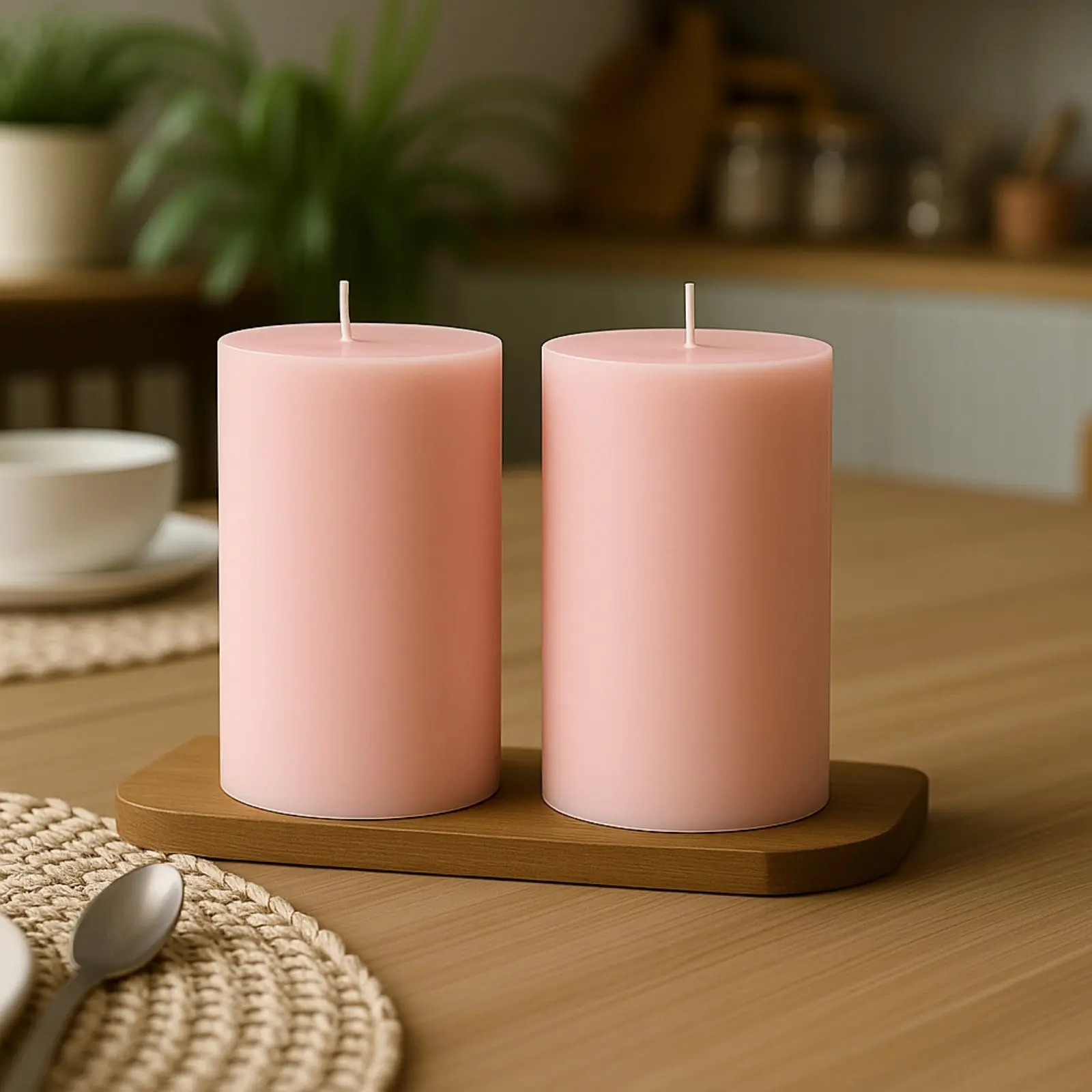 12-Pack 3"x6" Unscented Dripless Pillar Candles - Blush Long-Burning Paraffin Wax with Cotton Wicks for Home Decor, Room Decor, Wedding Centerpieces, Dripless Candles