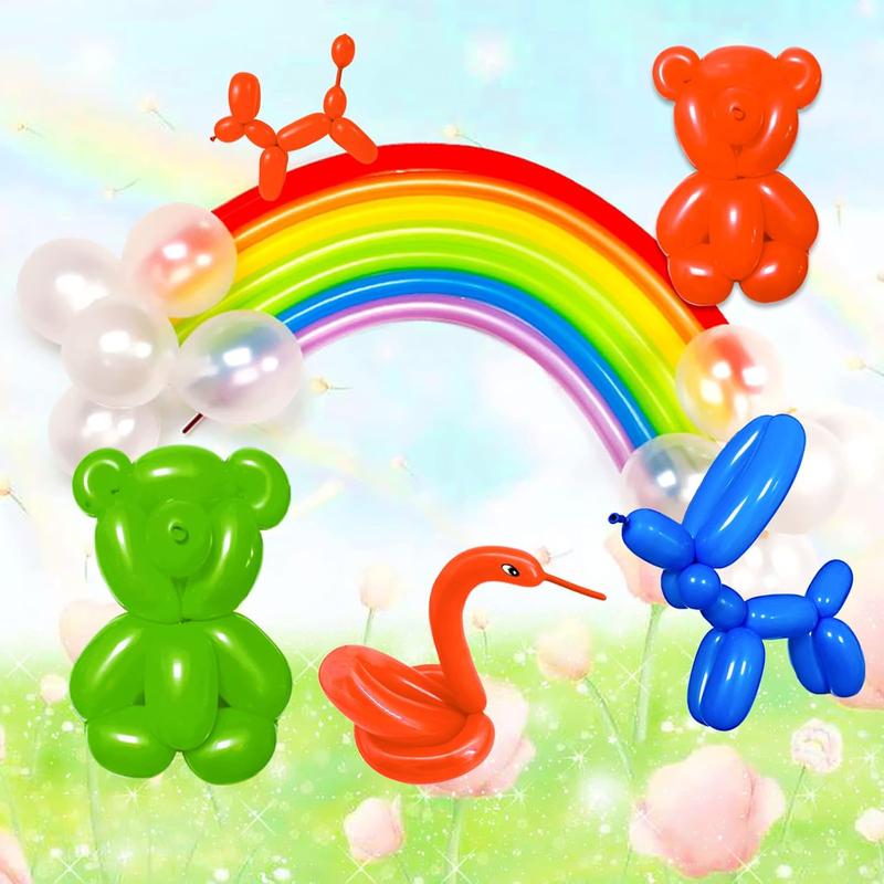 260 Long Balloons 100 Pack Twisting Animal Balloons Assorted – Thick Latex for Parties, Magic Art & Christmas Gifts