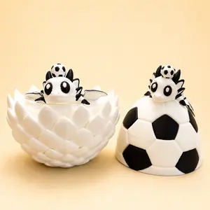 Dragon Egg Soccer Ball Figurine with 2 Mini Dragons Inside – Fantasy Desk & Room Decor for Soccer Fans – Unique Collectible Gift for Birthdays, Holidays & Special Occasions