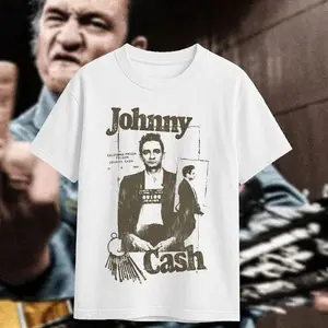 Johnny Cash Mugshot Graphic T-Shirt, The Man In Black Country Music Shirt for Fans, Unisex Streetwear Vintage