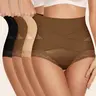 Morelect Women's Basic Minimalist High-Waist Plain Crisscross Front Lace-Trim Anti-Roll Panties - Feminine Items for Adults, Lady's Underwear for Women (1/3/4 Multiple Packs)