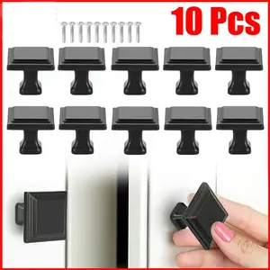 10 Pcs Matte Black Kitchen Cabinet Handles Knobs Cupboard Drawer Door Pulls Handles High Quality Aluminum Alloy Handles