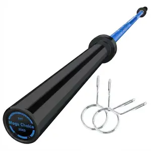 7FT Olympic Barbell Bar 1500LB Capacity, Heavy Duty Blue Steel Weightlifting Bar for Home Gym, Anti-Slip Knurling Straight Bar Fits 2" Plates, Professional Powerlifting Equipment for Squats, Bench Press & Deadlifts, High-Strength Training Bar