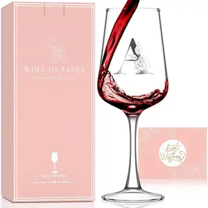 Women's personalized customized wine glass gifts - letters A-Z wine glass gifts| Customized Christmas gifts, Valentine's Day, birthday gifts for women Her mother and wife's best friend sisters (A)