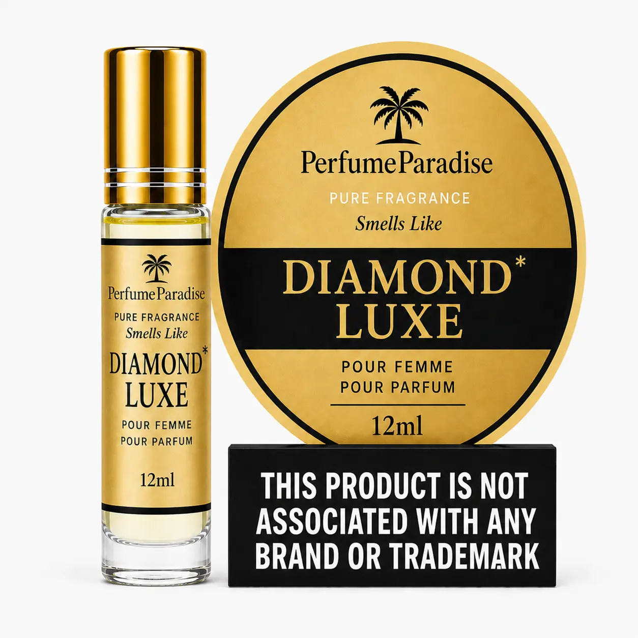PERFUMEPARADISE Diamond Luxe Roll-On Scent Oil – 12ml Alcohol-Free Long-Lasting Oil-Based Fragrance | Travel-Friendly Roller Bottle Female