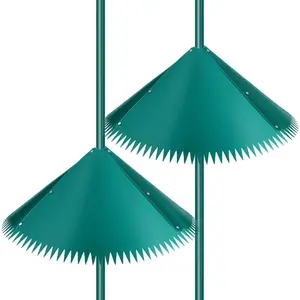 2 count  Baffle for Bird Feeder, Green Plastic Guard Stopper Keep Squirrels Off Bird Feeder Pole for Outdoor Shepherd's Hook House (Green, 19 Inch)