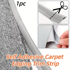 Self Adhesive Carpet Edging Trim Strip, A Smooth Carpet Edges Strip Designed for Floor Transitions, Door/Outdoor Carpet Edges Featuring Flexible Edging That Adheres on Its Own And Can Be Cut to Size.