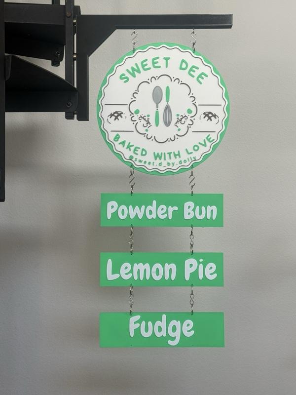 3d Printed Magnetic Vendor Market Booth Canopy Tent Sign Holder Hanging Business Logo Personalized Custom Double Sided Hanging Round Display