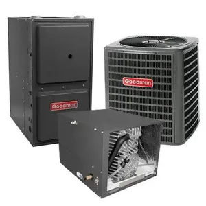 Goodman 5.0 Ton 14 SEER 96% 120,000 BTU Gas Furnace and Air Conditioner System Upflow GM9C801205DN CAPT4961D4 GSXN406010