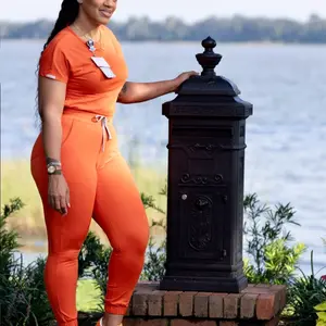 Orange Medical Uniform Set Womenswear Workwear Comfort