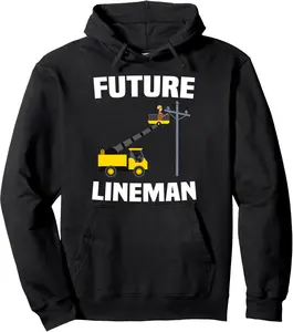 Future Lineman Bucket Truck Kid Future Electric Pullover Hoodie