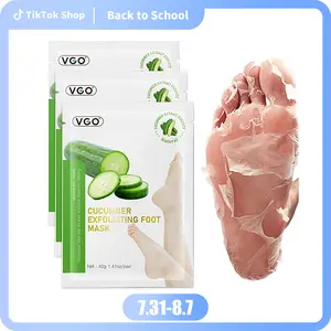 VGO 3 Pack Foot Peeling Mask, Natural Exfoliating Foot Mask, Dead Skin Callus Remover Repair Heels, Smooth Touch Feet, Hydrating Foot Care for Dry Cracked Feet Hydrating Moisturizing