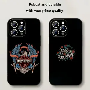 Hot Cool Harley moto pattern Phone Case For iPhone 17 16 e 15 14 13 12 Plus Mini Pro Max Soft black Shockproof Protective Cover