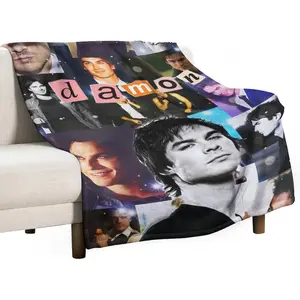 Damon Actor Salvatore Ian Somerhalder 30""x40"" Thow Blanket Super Soft Micro Wool Blanket Sofa Comfortable Warm Flannel Blanket Bed Living Room Merchandise Gift Party Decor, Style
