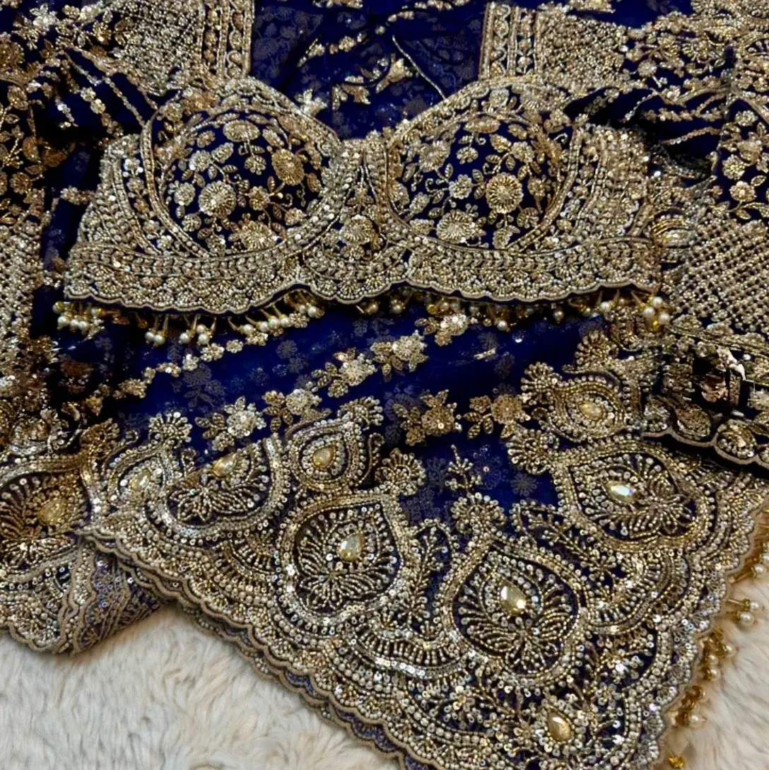 Women's Bridal Saree, Ready-to-Wear Statement Soft Net with Heavy Sequin Embroidery, Cutwork Border & Stitched Blouse for Evening Parties, Costumes, Glam Style, Luxury Designer Net Saree