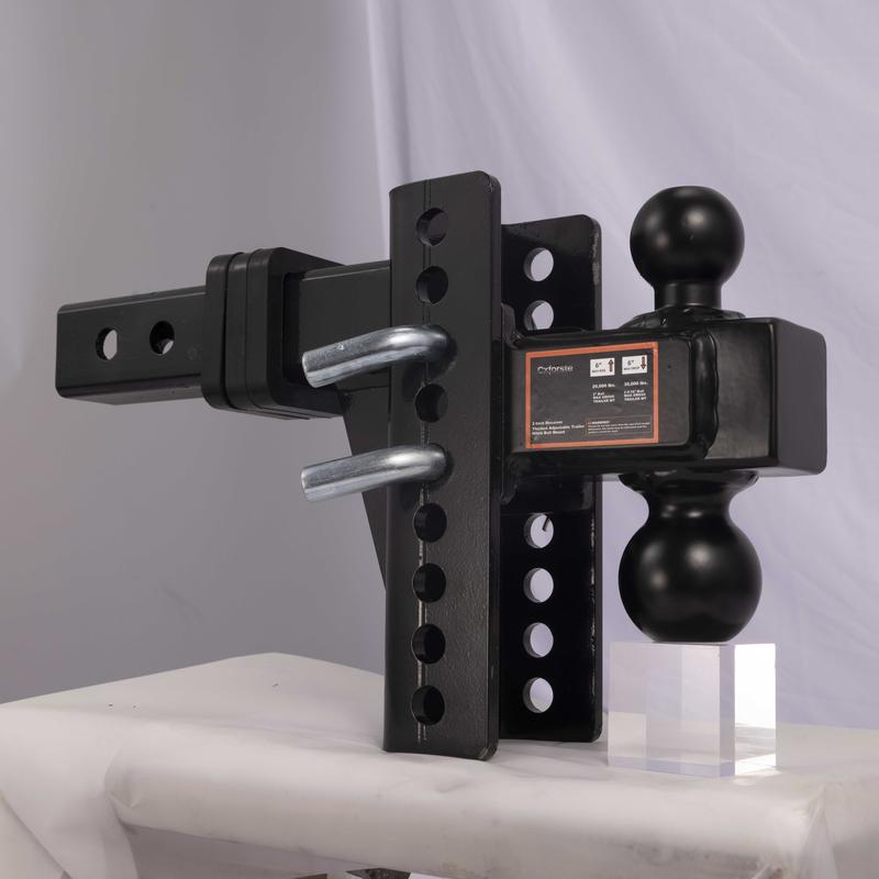 Cxforste Adjustable Trailer Hitch Drop Hitch Fits 2 Inch Receiver, 6" Drop/Rise, Tow Hitch with 2" and 2-5/16" Ball, 30,000 LBS GTW, Trailer Hitches with Anti-Theft Pin, Black. Heavy Duty Solid Ball Mount.Ultra Quiet