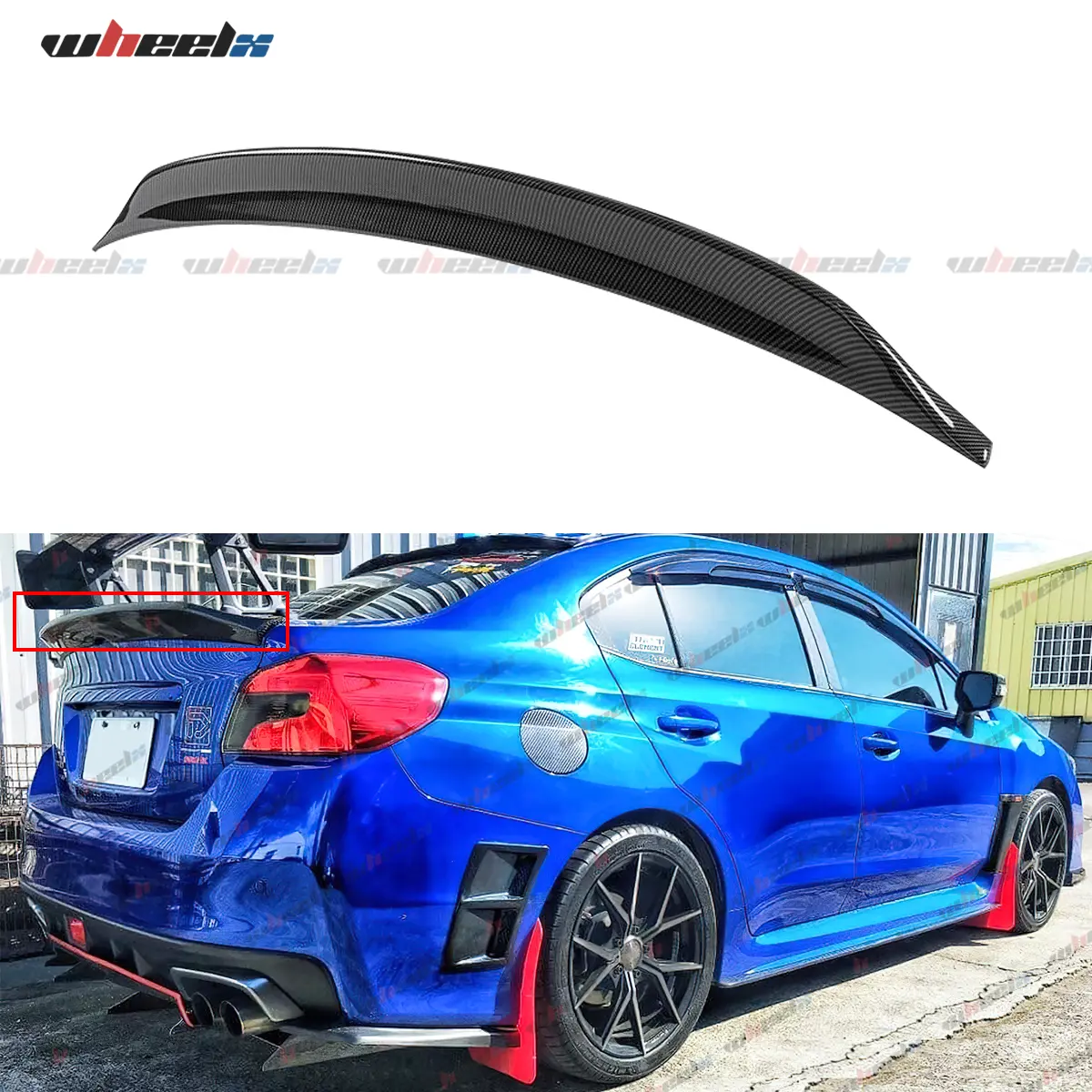 2015-2021 – Subaru WRX & WRX STI – WHEELX High Kick Ducktail Spoiler – Carbon Fiber Pattern | VA Sedan 4-Door | Track-Ready Look