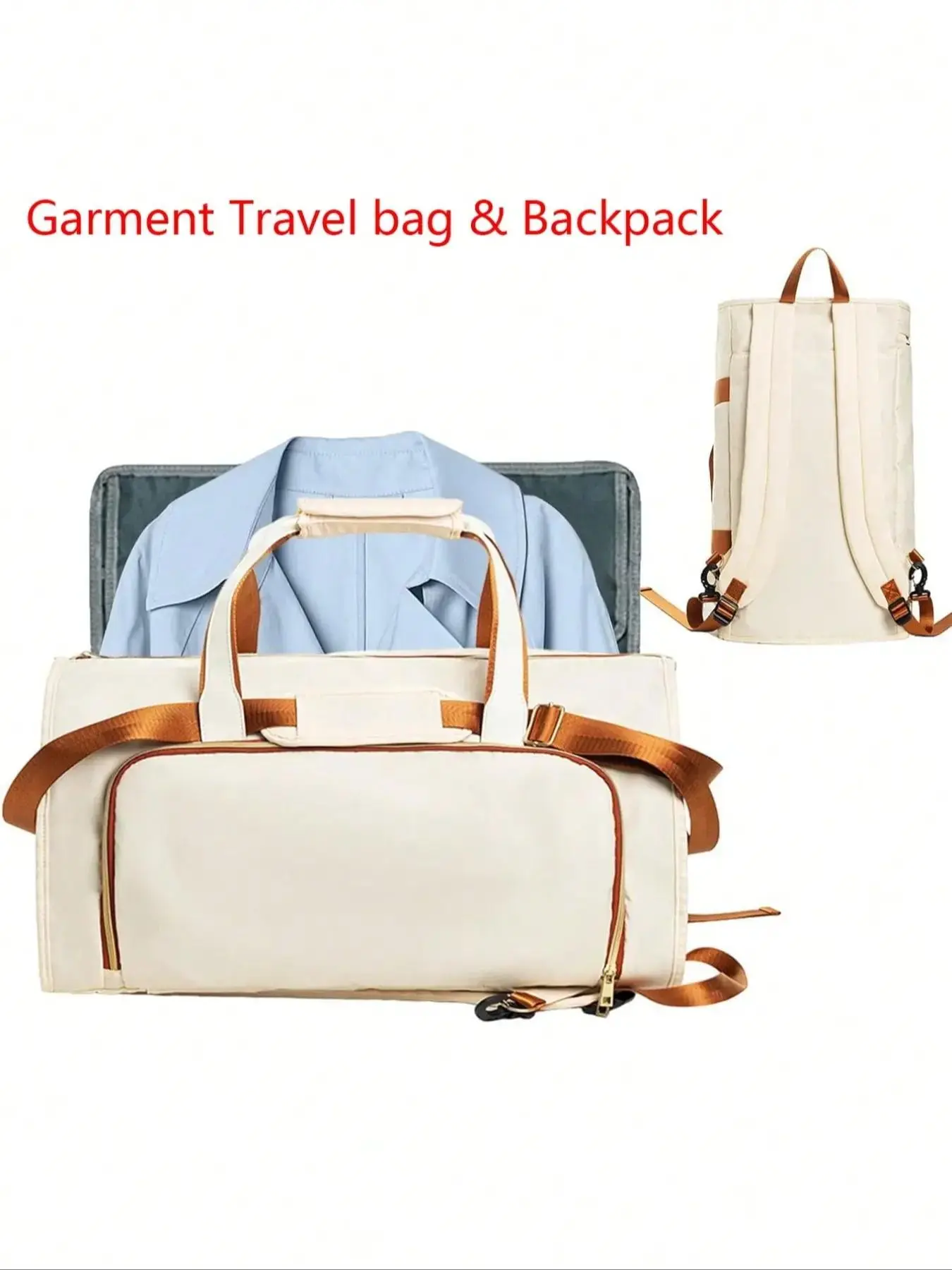 Simple and lightweight two-in-one clothing travel backpack, which can be hung with wrinkle-free suits, folded portable shoulder bags, multi-compartment for business trips and short trips, Travel gear, Versatile Travel Bag Garment Duffel Bag