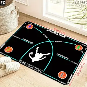 1pc Basketball Footwork Training Mat, Indoor Ball Handling Assist Soundproof Mat Anti Slip Rubber Fitness Exercise Pad Durable Indoor Shooting Training Tool