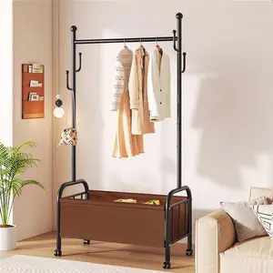 1pc, Free Standing Towel Racks for Bathroom with Wheels, With Cloth Pocket, Blanket Rack and Standing Towel Rack for Bath Bedroom, Clothes Hanger
