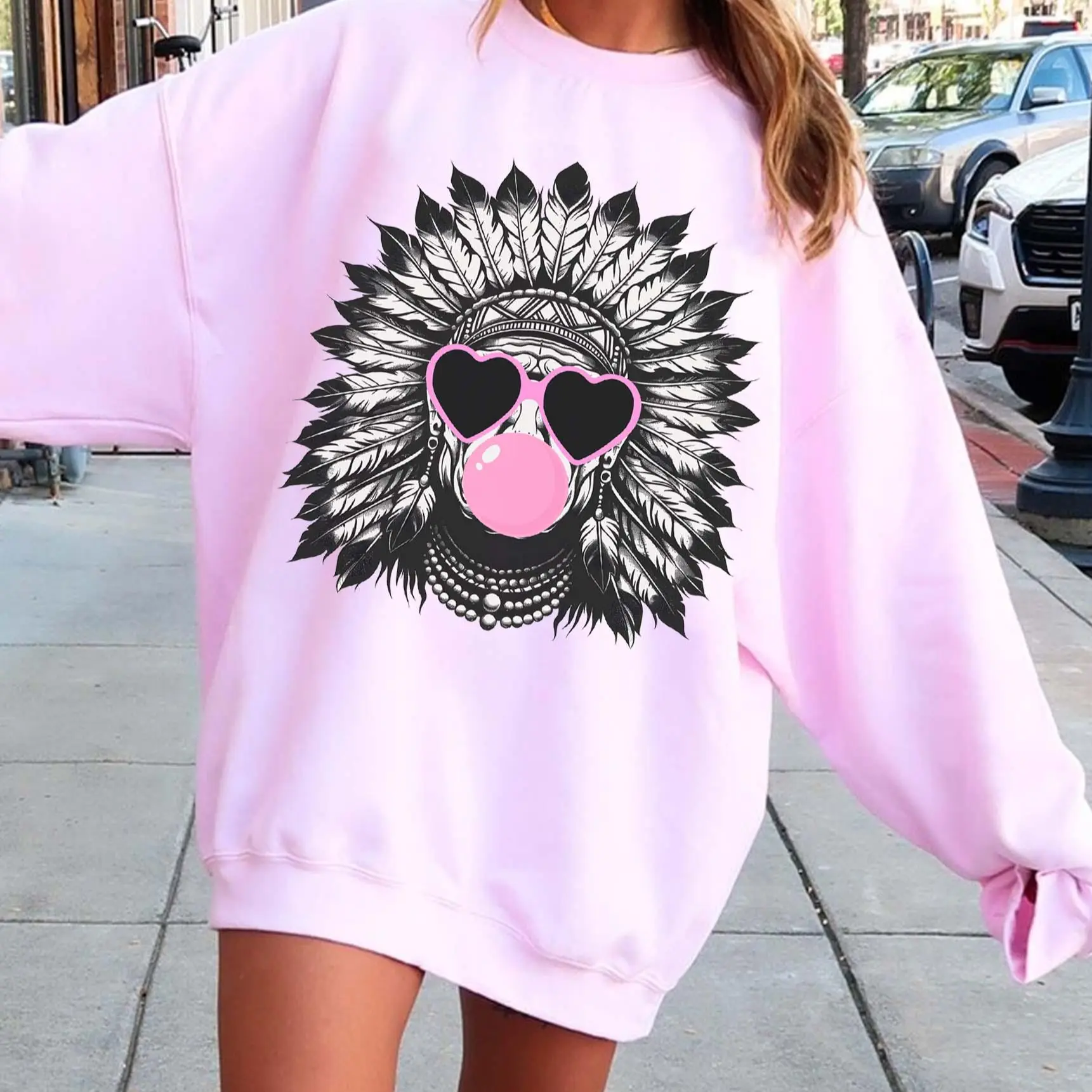 Preppy Bubble Blowing Indians Mascot Team Sweatshirt, Cute Raiders Mascot Sweater, School Team Tee, Favorite Team Shirt, School Logo Tee