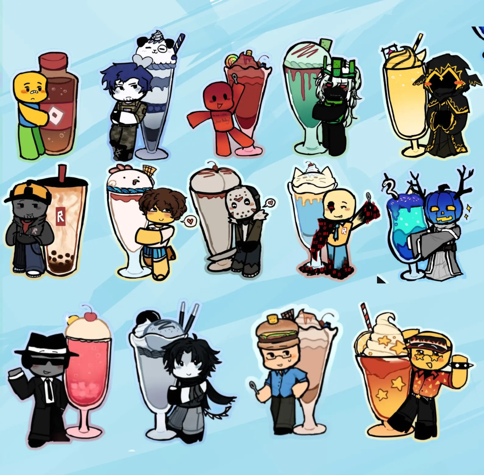 FORSAKEN Keychains, Roblox Forsaken Acrylic Keychain Cute Charms, Forsaken Characters And Their Favorite Drinks, Cute, Durable, And Perfect For Bags, Keys, Or Gifts. Great For Daily Use Or As Thoughtful Little Gifts For Your Friends And Yourself.