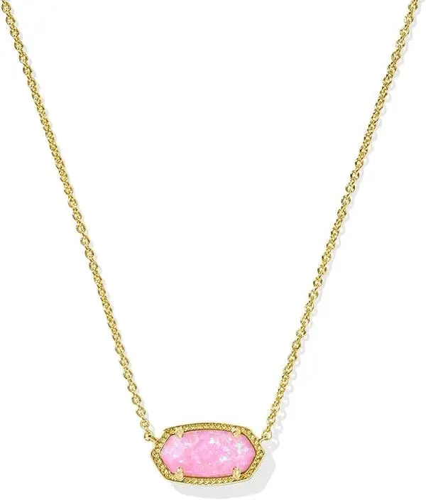 Kendra Scott Elisa Short Pendant Necklace Gold Carnation Kyocera Opal 9608877842