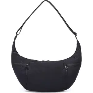Nylon Crescent Crossbody Bag, Sloughy  Hobo Bag for Women, Lightweight Moon Bag Dumpling Sling Bag Purse