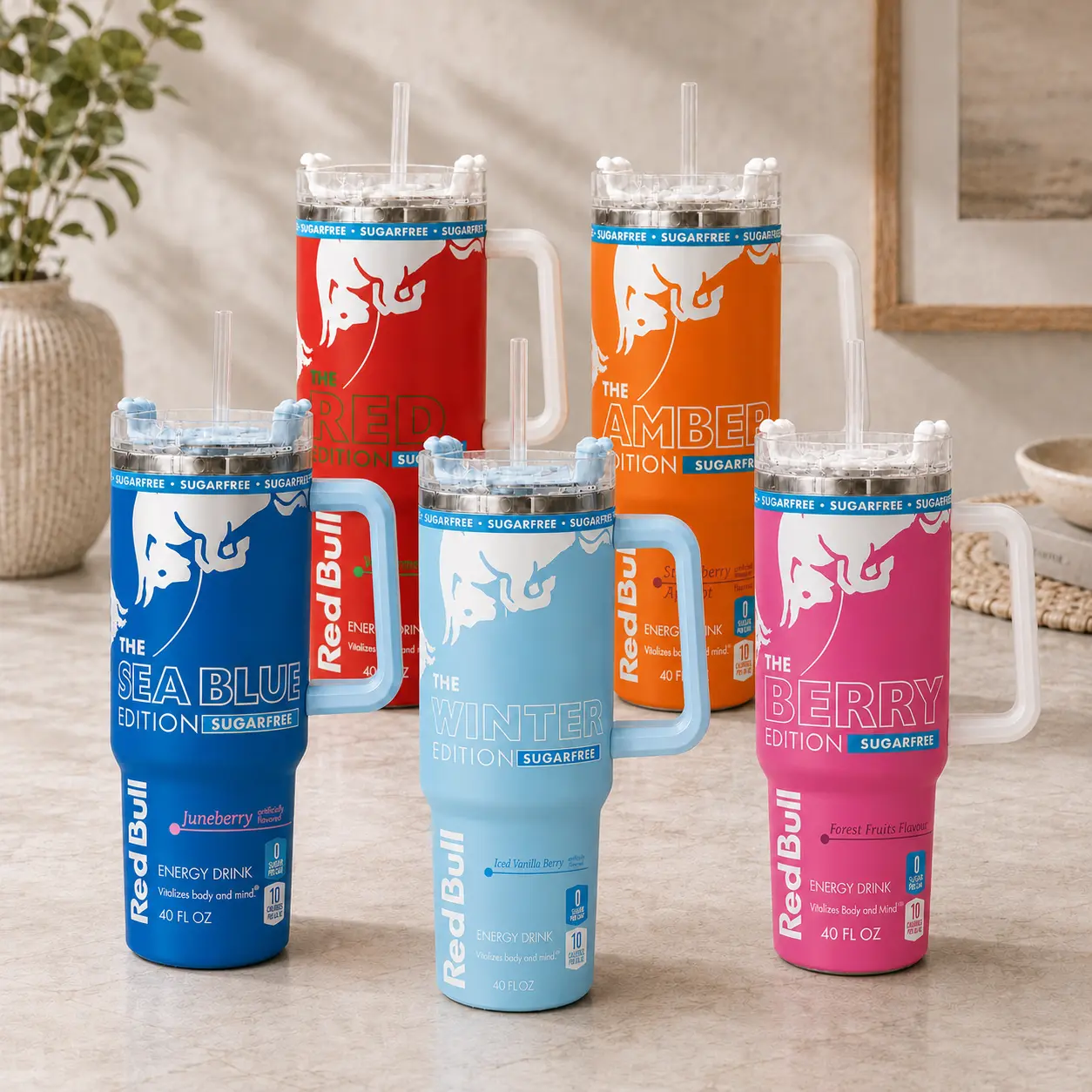 Colorful Sugar-Free Drink Tumbler Collection, Bold Drink Inspired Bottles, Fun Travel Cup for Energy Drink Lovers