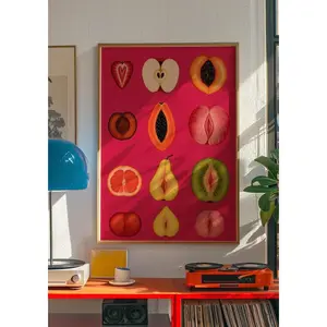 [SALE UP TO 50% + FREE SHIP] Sliced Feminine Fruit Poster - Sliced Fruit Vintage Wall Art - Body Positivity Art Print - Equality Art Print - Fruit Poster For Kitchen
