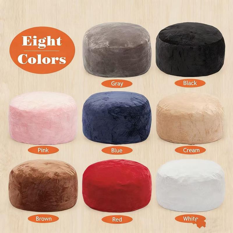 3FT/4FT/5'FT/Jumbo(with Filler) bean bag Lazy sofa beanbag Chair Ship Free High-Rebound Memory Foam Furniture Flannel Cover Removable