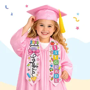 Personalized Kindergarten Graduation Stole Class of 2026, Custom Name Satin Graduation Sash for Kindergarten Ceremony