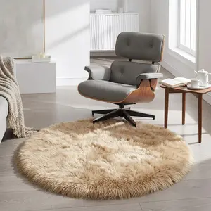 Cure Series Pure Color Round Carpet, Modern Minimalist Style, Soft Comfortable Skin-Friendly, Living Room Coffee Table Rug, Kids' Room Decor, Furry Soft Rugs