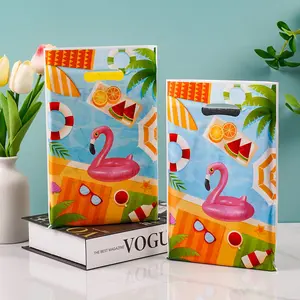 60 Flamingo Swim Ring Pattern Candy Cookie Packaging Bags, Durable Plastic Gift Wrapping Supplies for Cookies, Candies, Party Gifts