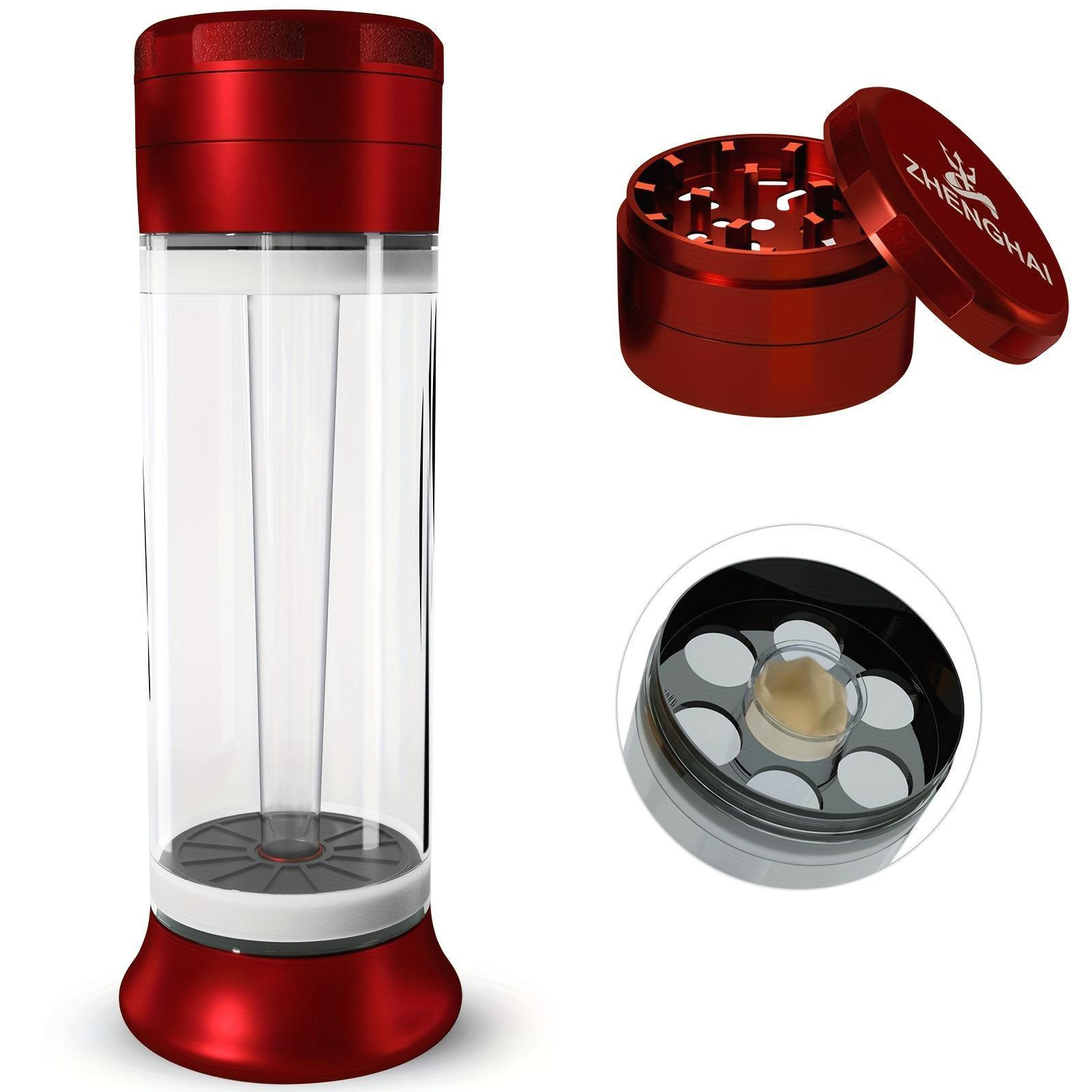 Compact 3-In-1 Zinc Alloy Kitchen Seasoning Grinder, Home Kitchen Utensils Set with 6-Hole Cone Loader, Storage & Cleaning Brush for Grinding, Filling
