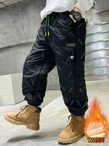 Men's Winter New Thick Fleece Casual Pants, Waist Drawstring, Suitable for Daily Wear, Comfortable and Warm Clothing