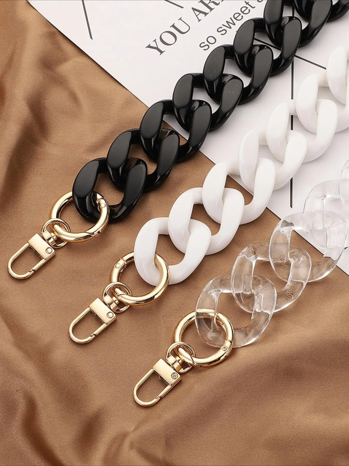 Transparent Acrylic Bag Strap, Detachable Bag Chain for Women's Handbag, Fashionable Bag Strap for Daily Use, Travel Organizer, Adjustable Strap, Adjustable Buckle Strap, Adjustable Crossbody Strap, Handbag Accessory, Bag Accessories