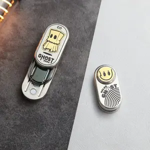 Ghost EDC Fidget Slider Stress Relief Daily-Carry Triple-Layer Magnetic Mechanical Stress Toy ADHD Anxiety Relief Toy Adults Gifts