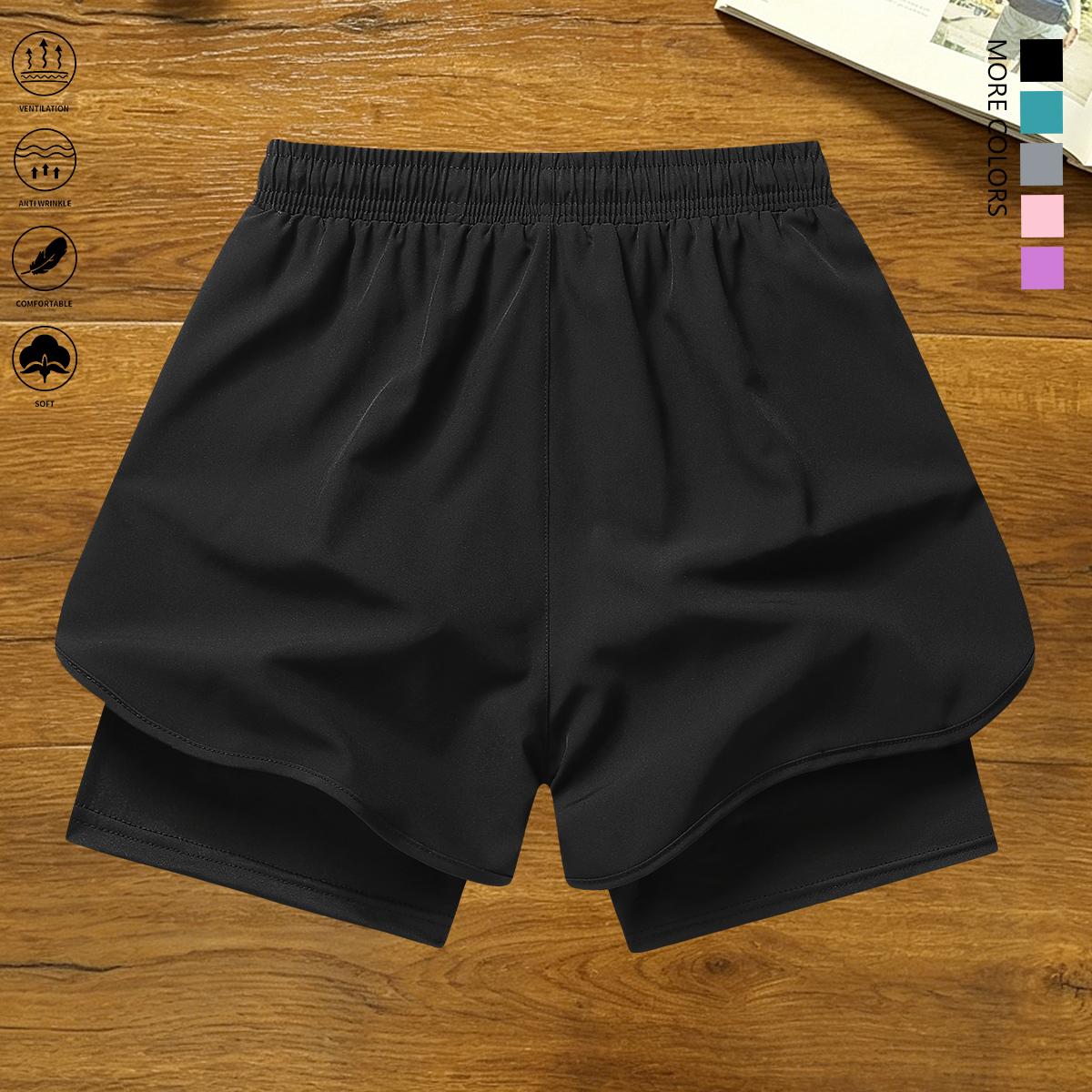 Set of 3 women’s casual athletic shorts featuring striped prints, built-in lining, drawstring, and elastic waistband — suitable for workouts, running, and everyday wear; lightweight summer shorts, women’s clothing, summer womenswear, summer apparel,summer